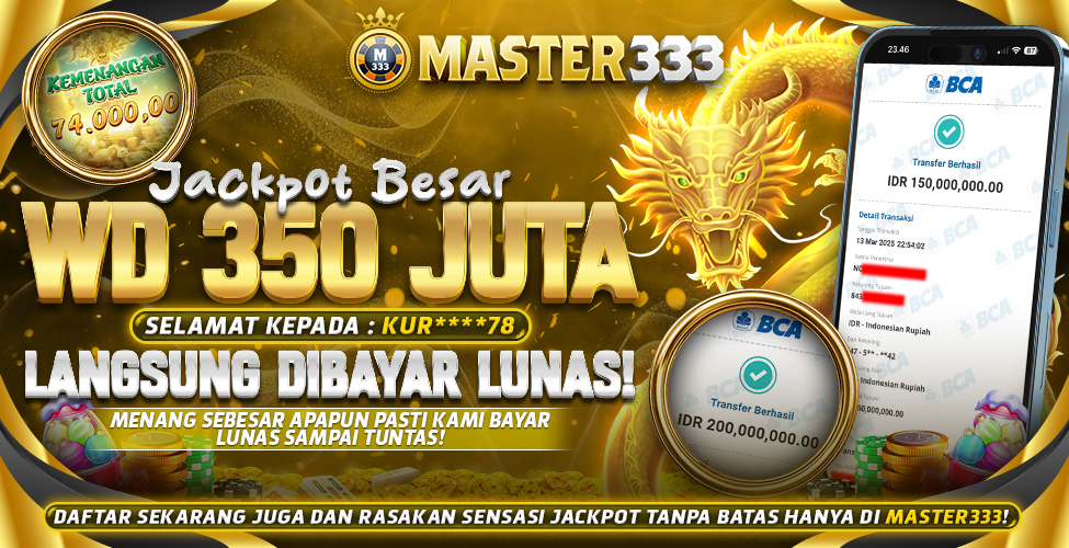 Bukti Jepe Bermain di Master333